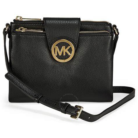 michael kors black patent leather crossbody|Michael Kors black purse crossbody.